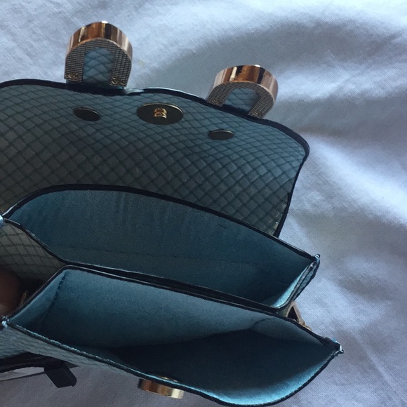 Pale Blue Leather Phone Crossbody Bag - Picture 5 of 8